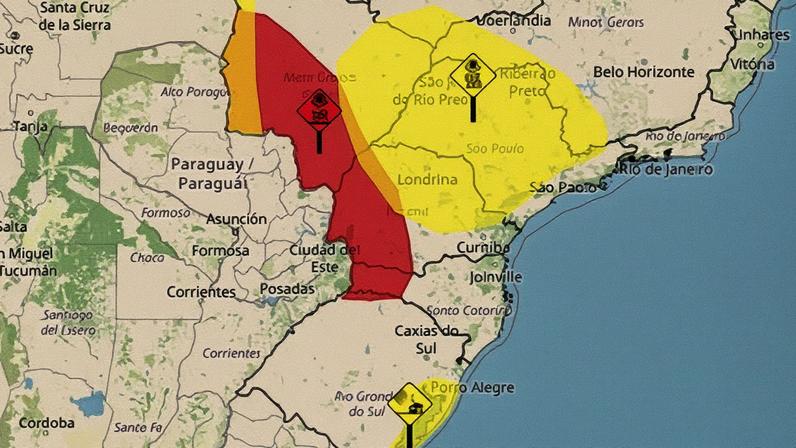 O Rio Grande do Sul terá uma semana marcada por tempo instável e chuva frequente, com a atuação de diferentes sistemas meteorológicos