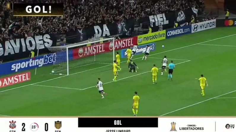 Lingard recebe assistência de Yuri Alberto e marca o segundo pelo Corinthians