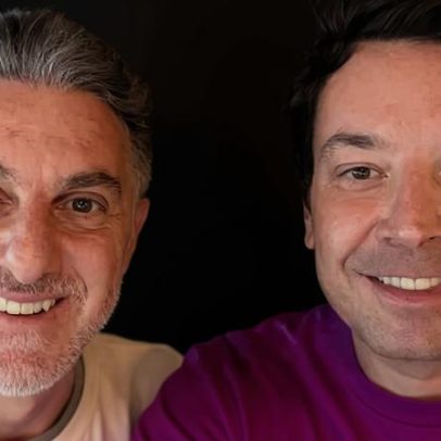 Luciano Huck encontra Jimmy Fallon e brinca: é IA?