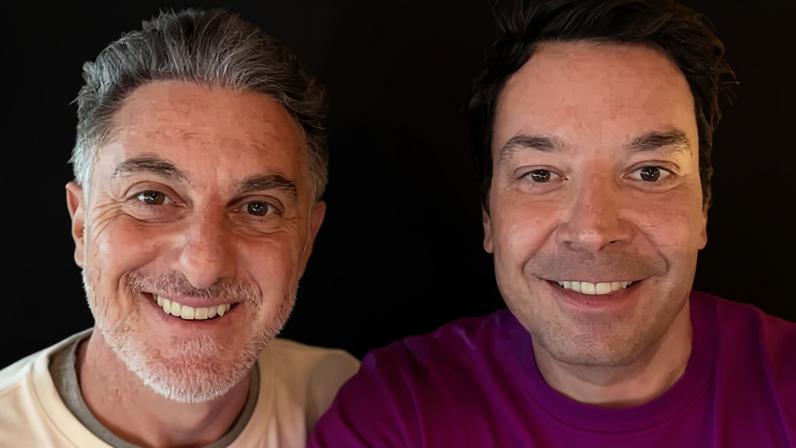 Luciano Huck e apresentador dos EUA Jimmy Fallon