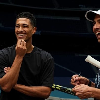 Antes do Madrid Open, jogadores do Real Madrid jogam tênis com Nadal e Sinner