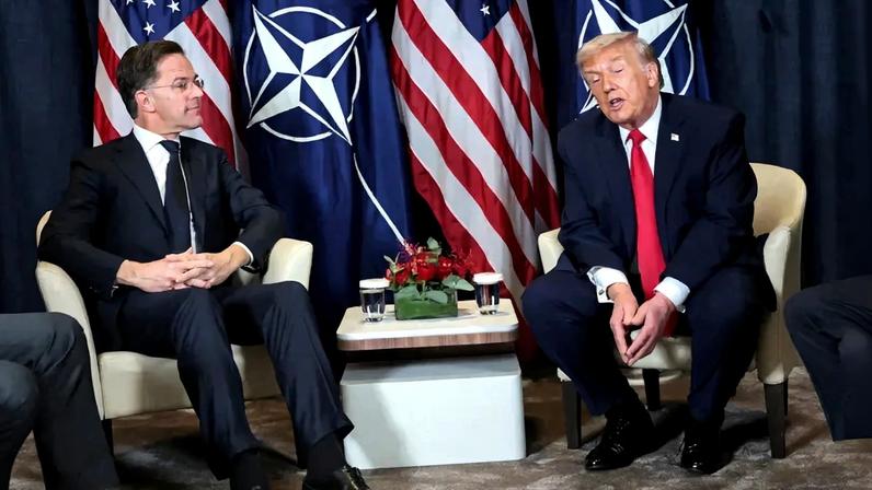 Secretário-geral da Otan, Mark Rutte, e o presidente dos EUA, Donald Trump 21 de janeiro de 2026 REUTERS/Jonathan Ernst • REUTERS