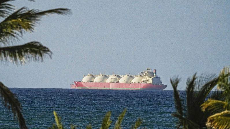 OMAN APRIL 08 A view of the vessels passing through Strait of Hormuz following the twoweek temporary ceasefire reached...