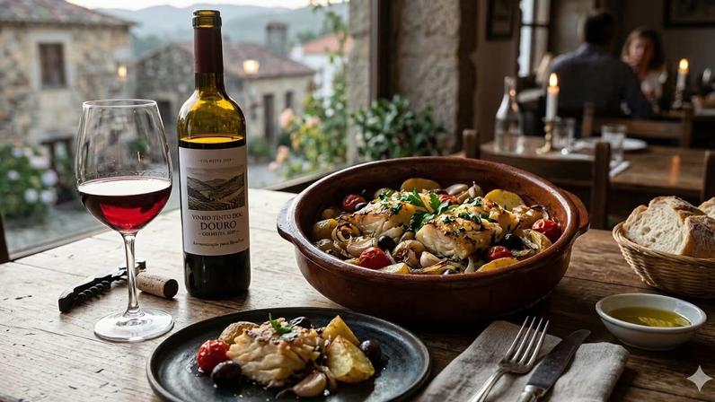 Caption: Bacalhau e vinho: ótima combinação