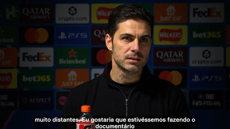 Arteta quer documentário do Arsenal em meio a críticas