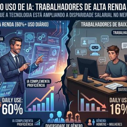 Desigualdade no uso de IA: alta renda lidera adoção entre trabalhadores