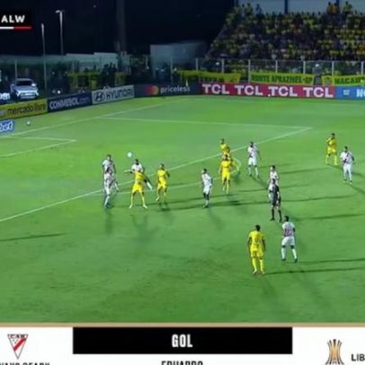 Eduardo recebe livre na área e abre o placar para o Mirassol na Libertadores