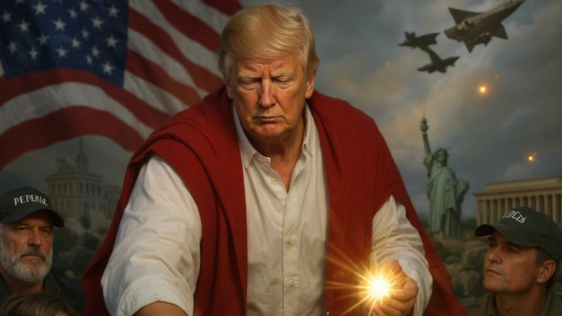 Depois de repreender o Papa Leão XIV, Trump ainda publicou essa blasfêmia. (Foto: Reprodução)