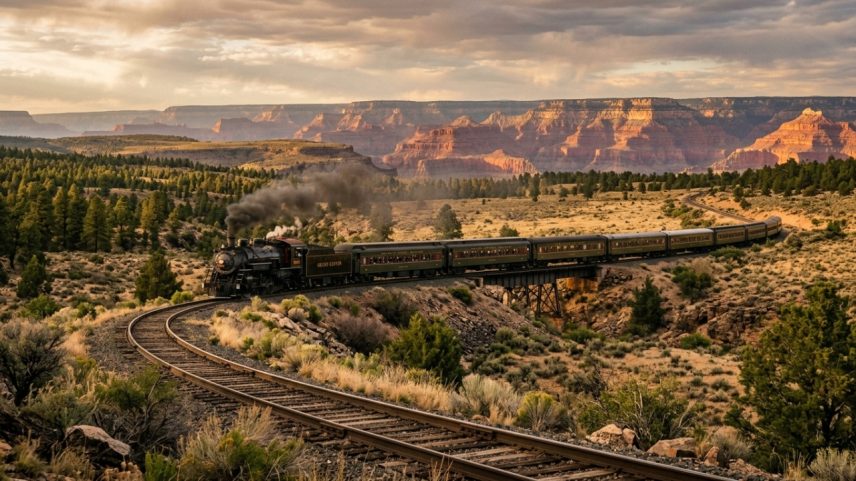 Ferrovia histórica transporta passageiros ao Grand Canyon retirando milhares de carros da estrada
