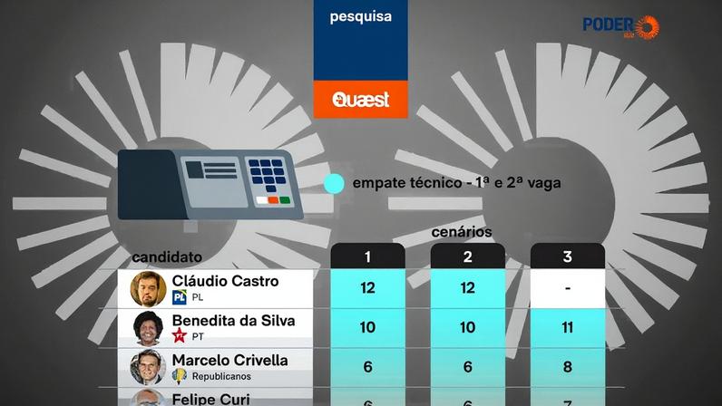 Em um 3º cenário, sem Cláudio Castro (foto), Benedita aparece com 11% das intenções de voto e Marcelo Crivella com 8%