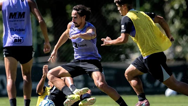 Treino de preparação do Atlético contra o Cienciano (Foto: Pedro Souza / Atlético)