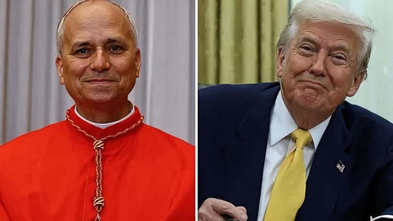 Novo papa Leão 14, cardeal Robert Prevost / Presidente dos EUA, Donald Trump