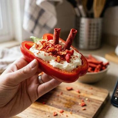 Receita de pimentão cru com cream cheese viraliza e mostra origem da tendência