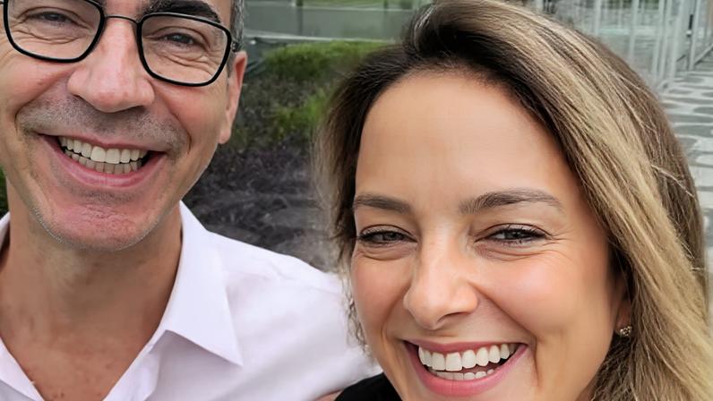 César Tralli mostra despedida da filha