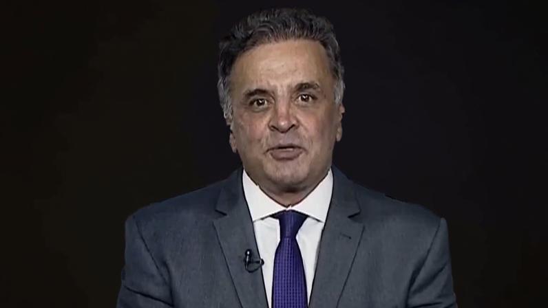 Foi o próprio presidente Lula que dividiu o Brasil entre nós e eles, diz Aécio Neves