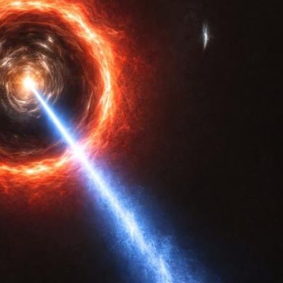 Laser cósmico gigante aponta para a Terra há bilhões de anos
