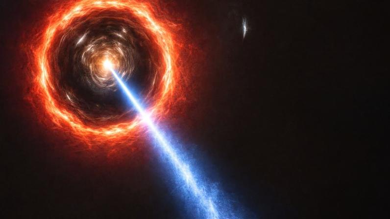 Laser cósmico gigante aponta para a Terra há bilhões de anos