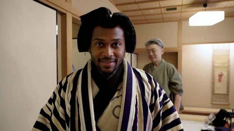 Caracterização de atores do Kanuki japonês tem elemento especial