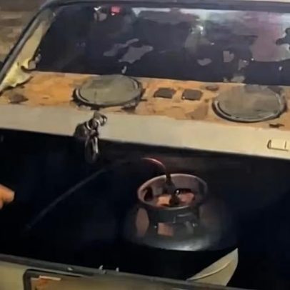 Carro movido a gás de cozinha é flagrado pela PRF em blitz