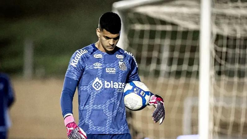 Goleiro Gabriel Brazão, do Santos (Fotos Raul Baretta/ Santos FC)