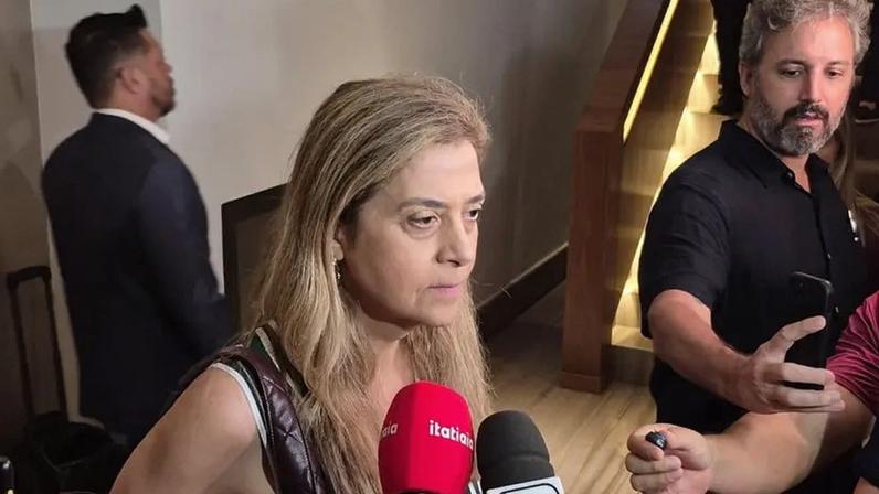 Leila Pereira, presidente do Palmeiras, durante evento na sede da CBF (Foto: Leonardo Bessa/Lance!)