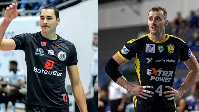 Bryan, do Guarulhos, e Franco, do Praia Clube (Foto: Reprodução/Instagram e Bruno Cunha)