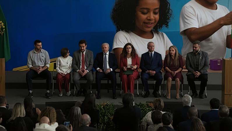 O presidente da República em cerimônia no Palácio do Planalto