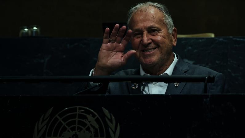 Zico na sede da ONU, em Nova York (Foto: Divulgação)