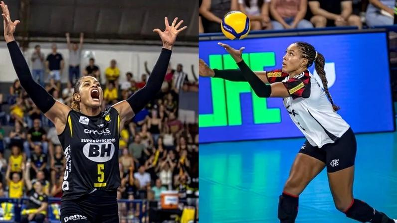 Adenízia, do Praia Clube, e Simone Lee, do Sesc RJ Flamengo (Fotos: Bruno Cunha)