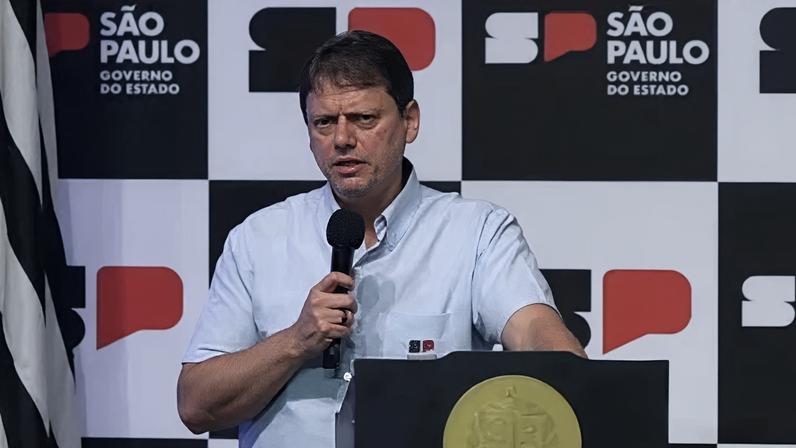 O governador de São Paulo, Tarcísio de Freitas (Republicanos)