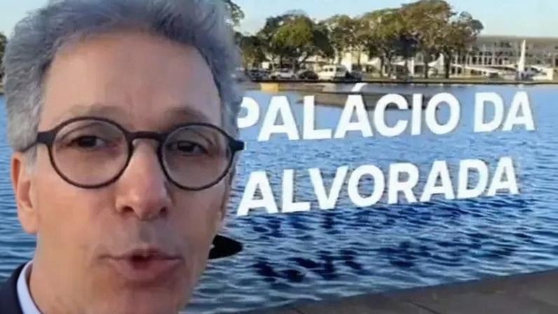 Zema aponta Palácio do Planalto e diz que se trata do Alvorada (Reprodução/Reprodução)