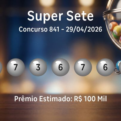 Super Sete: números sorteados no concurso 841