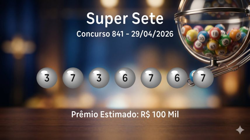 Super Sete: veja os números sorteados no concurso 841