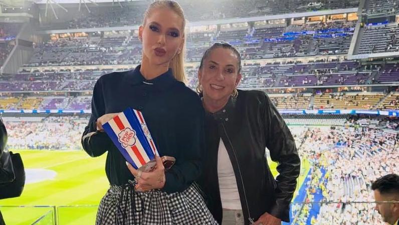 Virginia Fonseca e Margareth Serrão na área VIP do Santiago Bernabéu