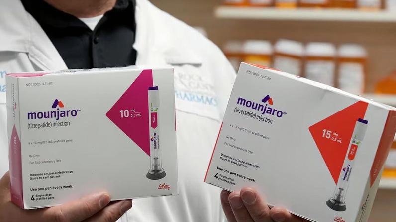Mounjaro, da Eli Lilly: enquanto rivais disputam o mercado da semaglutida, a Eli Lilly opera com exclusividade sobre a tirzepatida até 2032. (Foto: George Frey/Bloomberg)