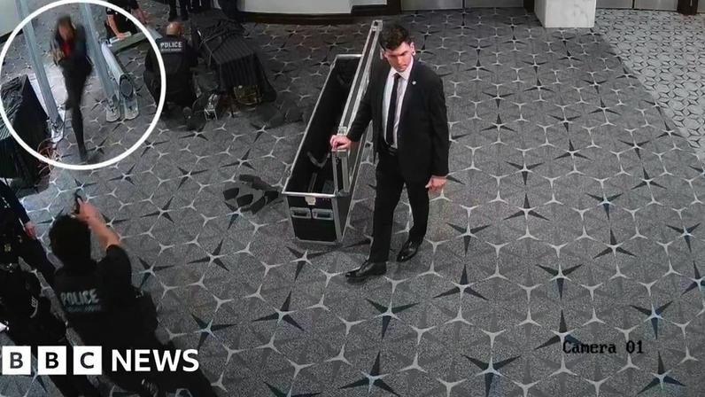 Novas imagens mostram atacante do jantar de Trump atravessando a segurança em quatro segundos