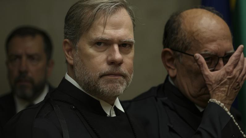 Os ministros do STF, Dias Toffoli e Gilmar Mendes, durante a abertura do Ano Judiciário de 2026 do Supremo Tribunal Federal (STF). Foto: Marcelo Camargo/Agência Brasil