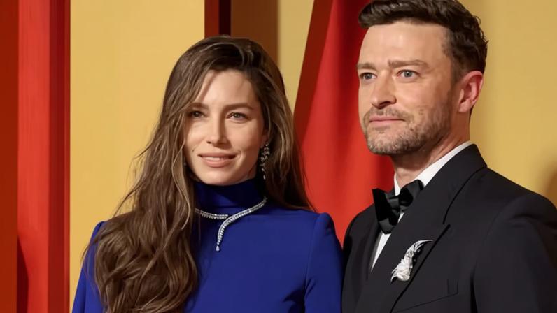 O músico Justin Timberlake com a esposa, a atriz Jessica Biel; mugshot do cantor