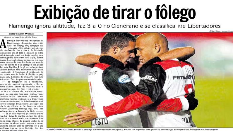 Cienciano x Flamengo na Libertadores de 2008 — Foto: Reprodução / O Globo