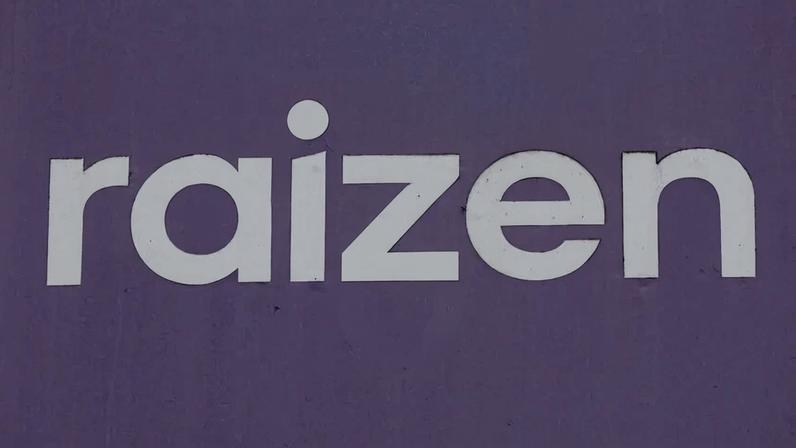Um logotipo da Raizen é visto em São Paulo