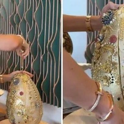 Ana Paula Siebert abre ovo de Páscoa gigante avaliado em R$ 20 mil