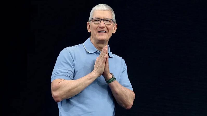 Tim Cook durante anúncio do Vision Pro, em fevereiro de 2024 — Foto: Getty Images