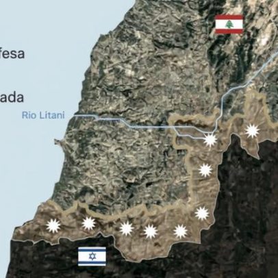 Israel publica mapa apontando área do Líbano sob seu controle