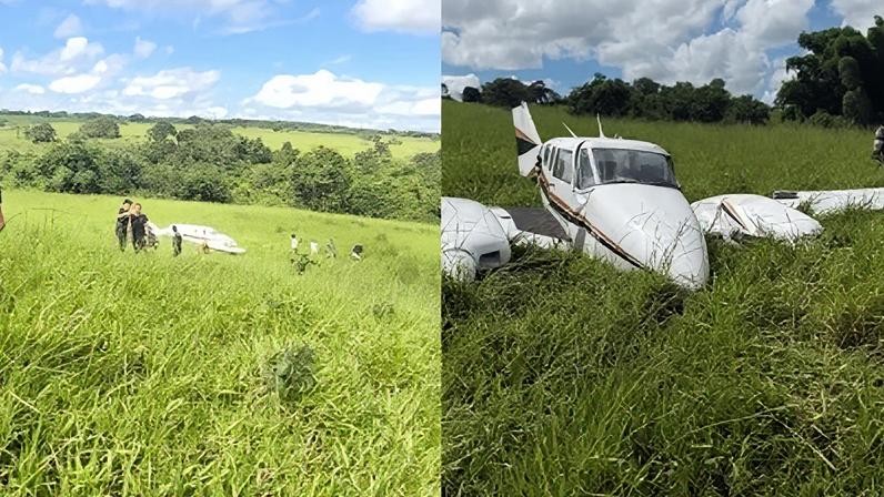 Pessoas que estavam em uma chácara próxima conseguiram retirar os passageiros da aeronave antes da chegada das equipes de emergência