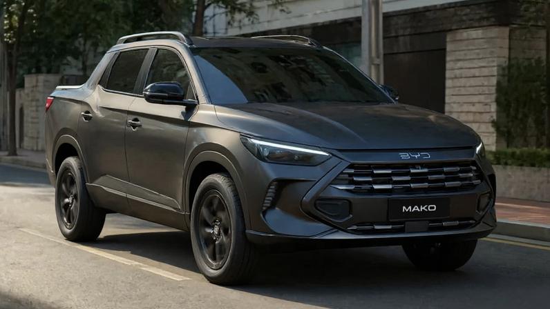 Projeção de como ficará a versão de produção da BYD Mako, exibida na Agrishow