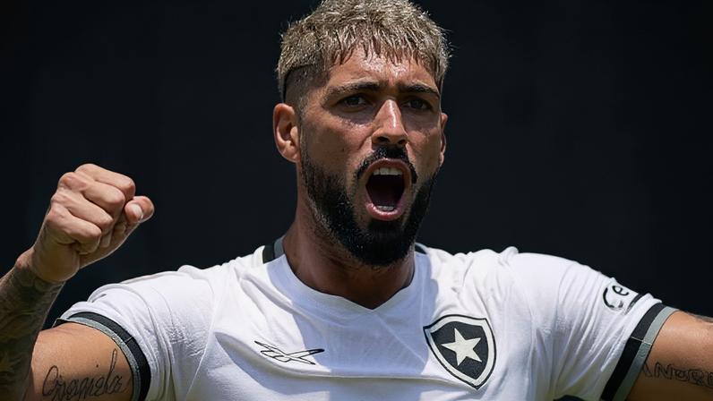 Alexander Barboza comemora durante jogo entre Botafogo e Atlético de Madri no Mundial
