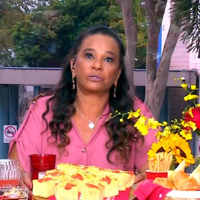Solange Couto engasga após quase cometer gafe ao vivo no Mais Você