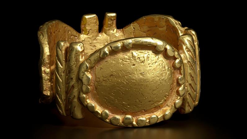 A ring (probably before 1874), part of the Asante regalia within the Victoria and Albert Museum’s collection