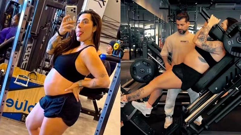 Lauana Prado mostra treino focado no parto do filho e brinca: 'Para o Dom descer de tobogã'