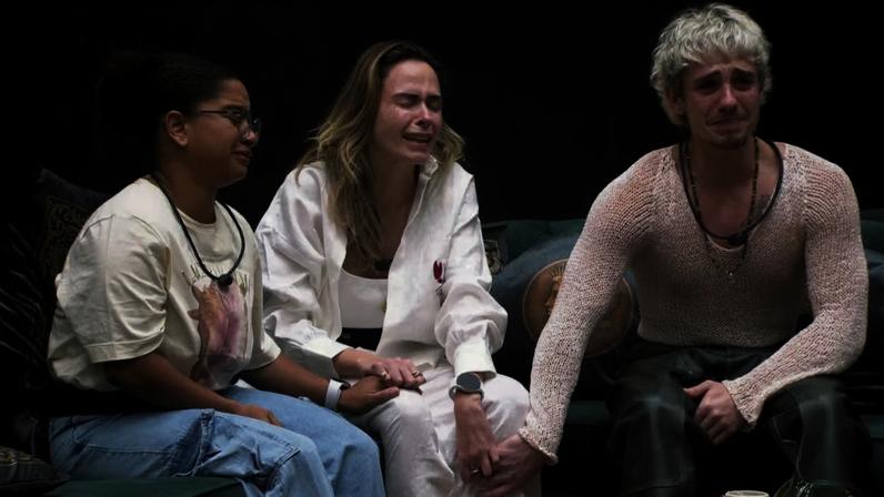 Milena, Ana Paula e Juliano na final do BBB 26: dor do luto ao vivo